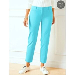 Talbots Turquoise Teal Mid Rise Signature Cropped Ankle Chino Pants